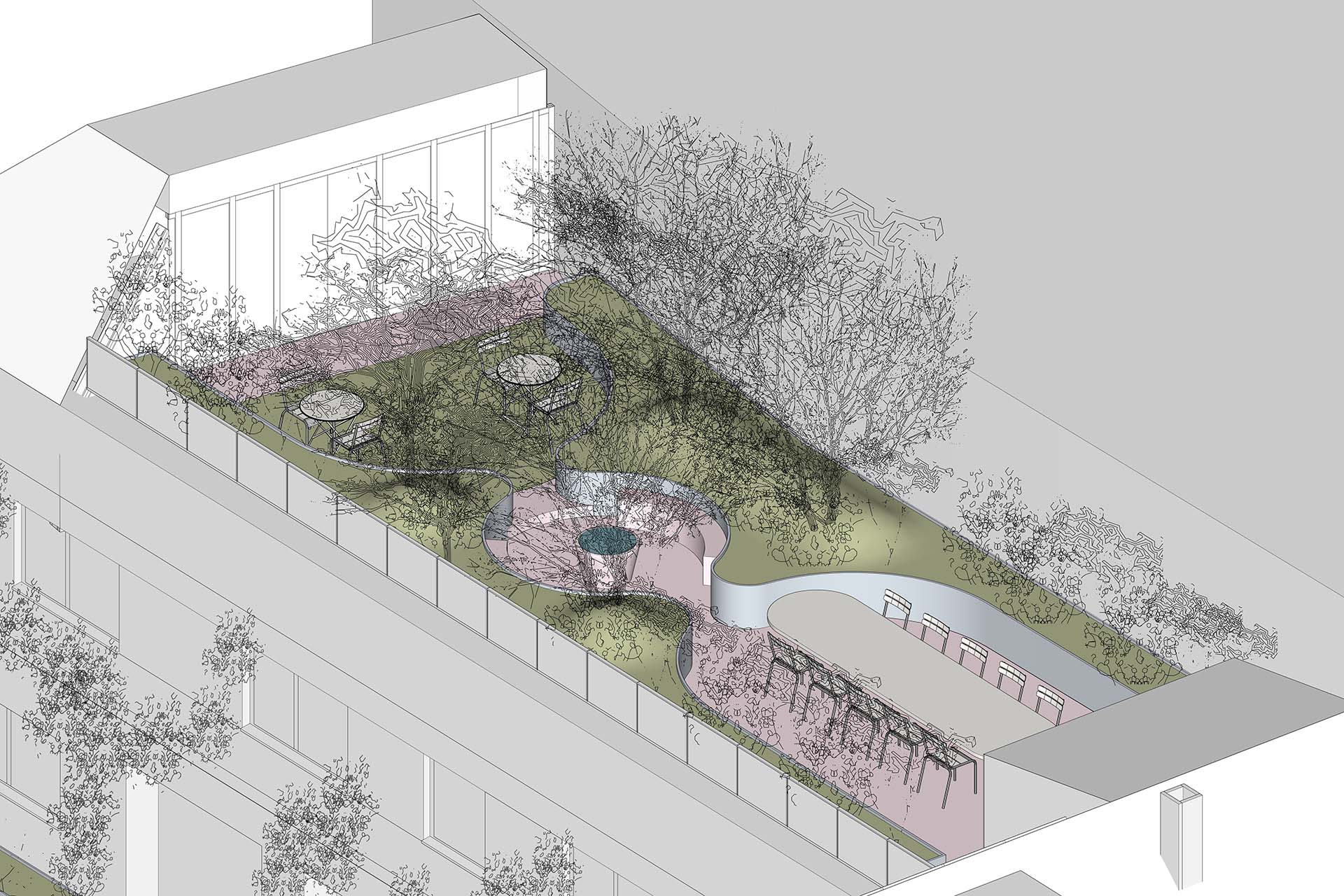 Djao-Rakitine Protégé : Jardin et toiture toiture terrasse pour un nouveau siège social de promoteur immobilier